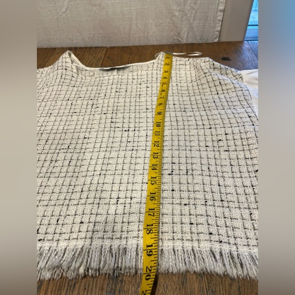 ZARA Bouclé Crop Top with 3/4 Balloon Sleeves – Size M - Picture 7 of 8